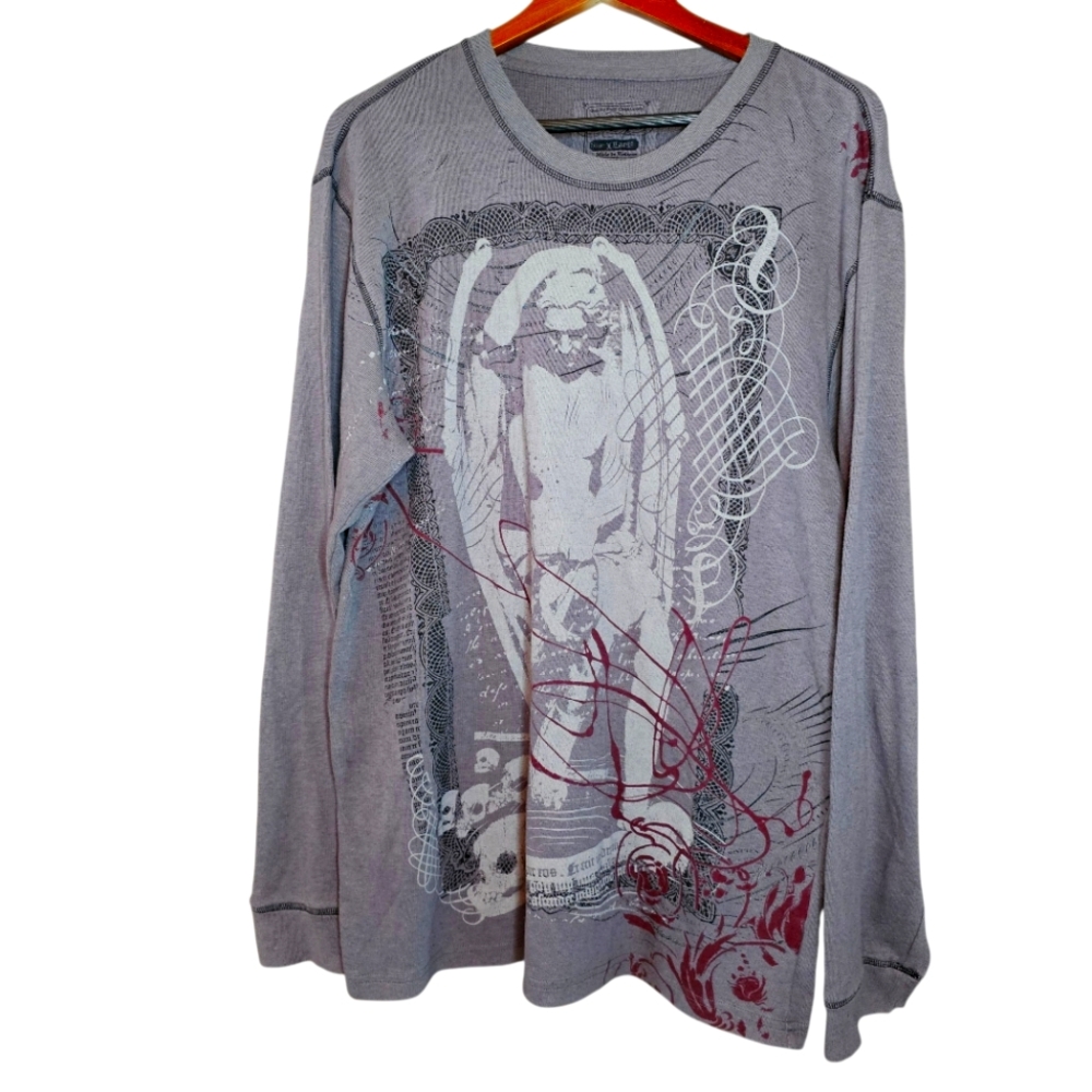Retrofit Gray Artistic Long Sleeve Tee